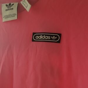 adidas Pink Short Sleeve Tee with Black Logo Patch